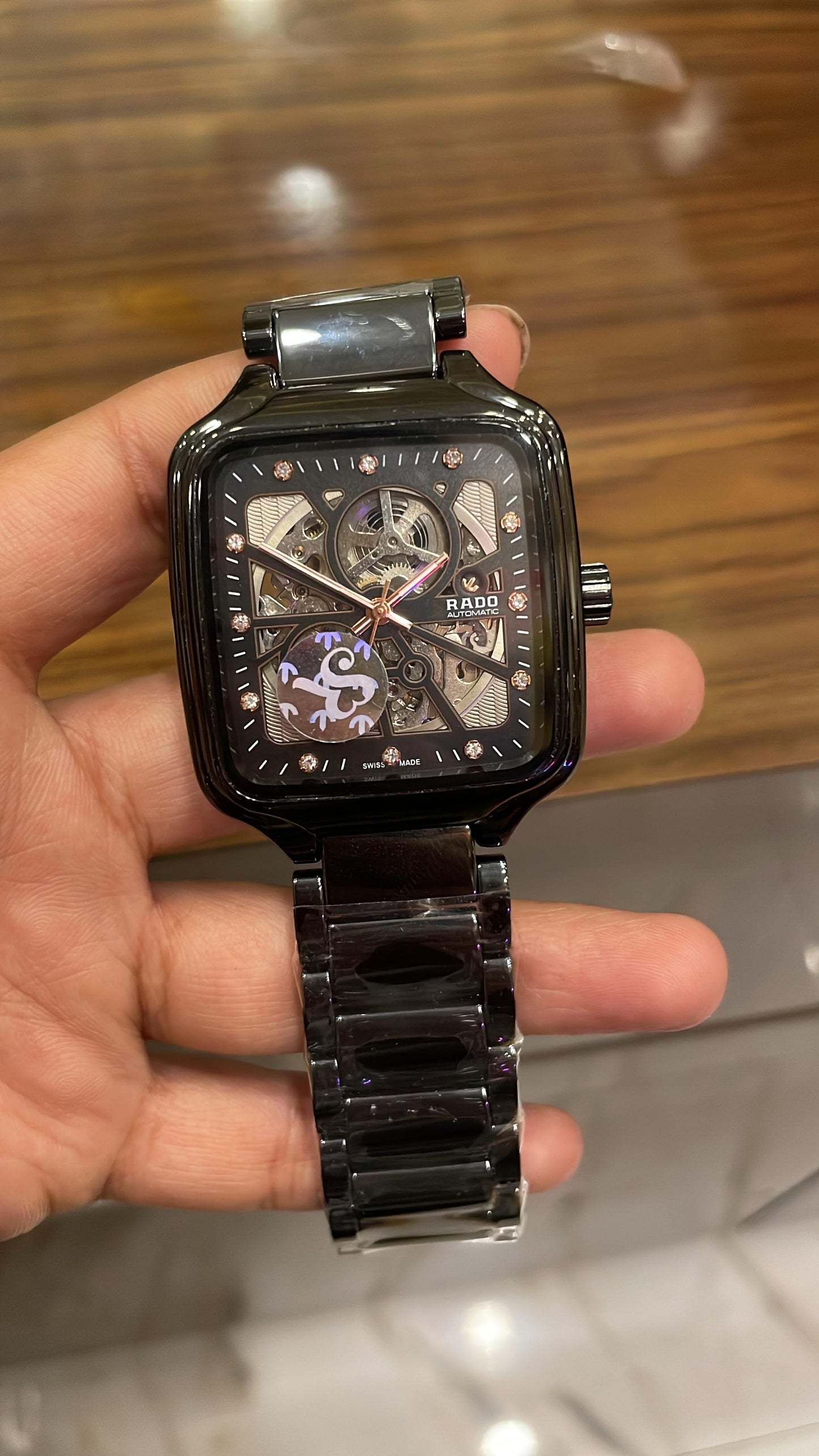 Men watch skeleton