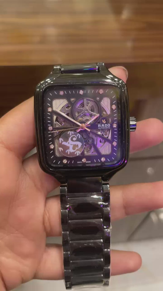 Men watch skeleton